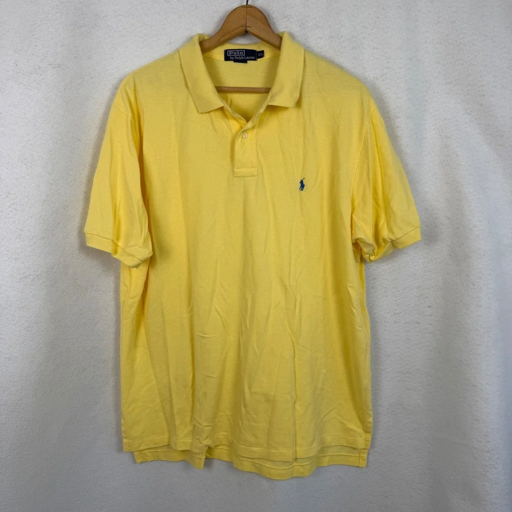 Polo Ralph Lauren Polo Shirt Mens XXL Short Sleeve Pique Yellow